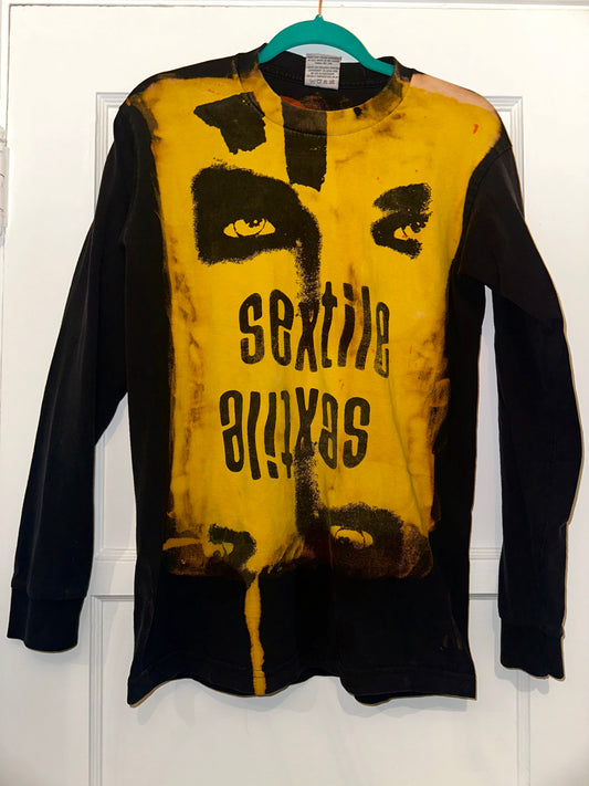 Long sleeve Warhol contortion face tee in yellow